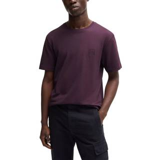 T-shirt i bomuldsjersey med tone-i-tone-mærke