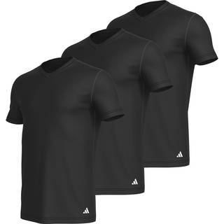 adidas 3-pak Active Flex Cotton V-Neck T-Shirt - Black - Small