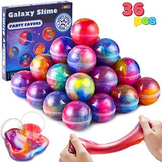 Joyin Slime Party favoriserer 36 Pack Galaxy Slime Ball Party Favours - Pretchy Non -Sticky Mess -Free Stress Relief and Safe for Girls and Boys