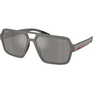 Prada Linea Rossa Mand PS A06S 16X7W1 Solbriller Injiceret Grå Grå Pilot Spejlet