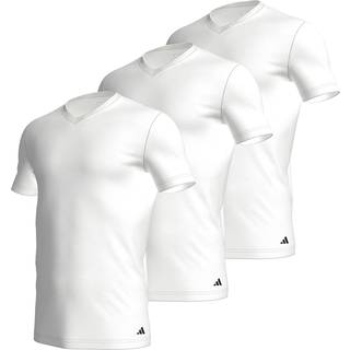 adidas 3-pak Active Flex Cotton V-Neck T-Shirt - White - Small
