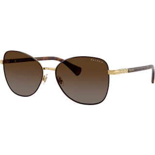 Ralph Lauren Kvinde RA4147 9484T5 Solbriller Metal Brun Brun Sommerfugl Polariseret Skygge