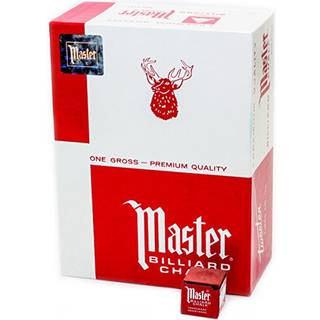 Master Billiard Fessional Billiards Kalk for glat j?vn bel?gning p? cue Tippool Chalk Pack med 144 terninger R?d med beskyttelsesboks - Professio