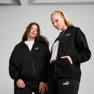 Women&#39;s Puma ESS Small No. 1 Logo Comfort Full-Zip Hoodie, Black, Size M, Clothing - Black - M