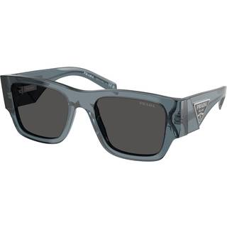 Prada Mand PR 10ZS 17T08Z Solbriller Acetat Blå Grå Pillow Normal