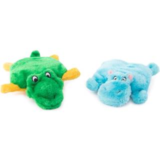 Zippypaws Squeakie Pads - 2 -Pack Hippo Alligator