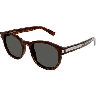 SAINT LAURENT Unisex SL 620 002 Solbriller Acetat Havana Grå Rund Normal