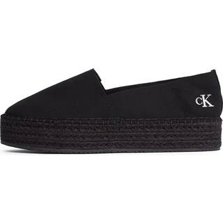 Canvas Platform Espadrilles - Black - 36