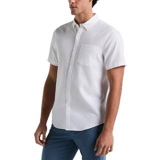 Original Penguin Original Penguin Textured Short Sleeve 100% Cotton White Shirt
