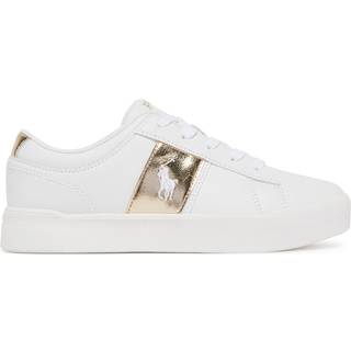 Polo Ralph Lauren Polo Ralph Lauren White Kids Frazier Gold Panel Trainers
