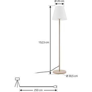 Lucande terrasselampe Jaimy, beige, metal, 150 cm, E27