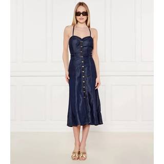 Guess Blå Denim Edna Strappy Denim Midi Kjolemedium