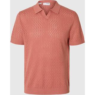 SLHLINO SS KNIT CROCHET OPEN POLO