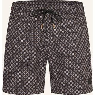 BOSS Black Herren Badeshorts braun,schwarz Mikrofaser Gemustert