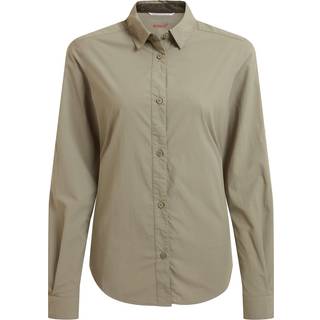 Craghoppers Women's Nosilife Freeda Langarm Bluse Bluse Damer størrelse 34 farve beige