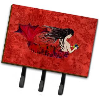 """" Caroline's Treasures 8726th68 Black Haired Mermaid on Red Leash eller Key Holder Large Multicolor """"