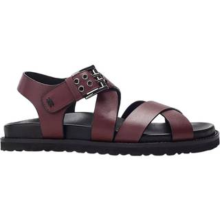 Moda in Pelle Moda in Pelle Sh Liner Double Cross Strap Leather Footbed Black Sandals
