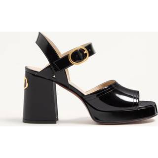 Valentino Garavani Fawcette VLogo Signature 100 leather platform sandals - black - EU 35