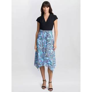 Gina Bacconi Gina Bacconi Blue Charlotte Handkerchief Skirt Dress
