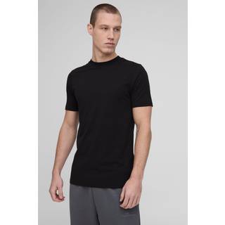 Mens Black Basic Slim Fit Crew Neck T-Shirt