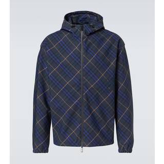 Burberry Checked windbreaker jacket - blue - EU 54
