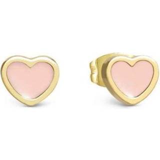 Nomination Emosfere Gold Pink Heart Stainless Steel Stud Earrings