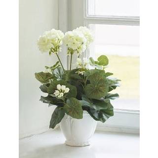 Pelargonie Hvid Kunstig - 35 cm