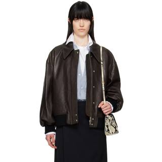 Khaite Shelman leather blouson - brown - XS