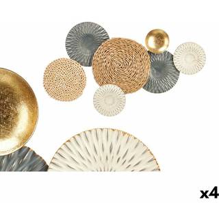 Vægdekoration Gift Decor Blå Hvid Brun Metal 72,4 x 5,1 x 42,5 cm (4 enheder)