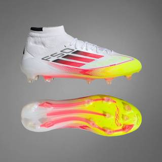 F50 Elite Mid Firm Ground støvler - Cloud White / Lucid Red / Solar Yellow - 37 1/3