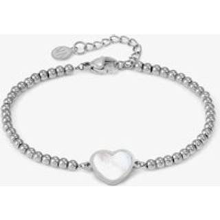 Nomination Emosfere Mother of Pearl Heart Beaded Stainless Steel Bracelet - Silver - 15cm