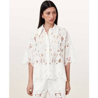 All Saints AllSaints White Charli Embellished Shirt