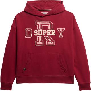 Superdry Superdry Red Athletic Essentials Appliqué Relaxed 100% Cotton Hoodie