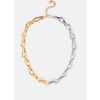 Mint Velvet Tone Mixed Metal Hammered Chain halskædeEn