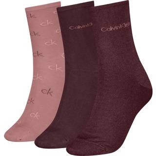 3 Pack Metallic Crew Socks Gift Set - Beige - One Size