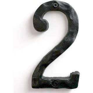 NACH-husnumre til udvendigt 5,5 tommer sorte adressenumre til hus - nummer 2 - rustikke numre til udvendigt med monteringsbeslag