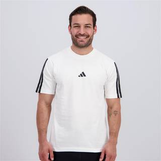 Essentials 3-Stripes Single Jersey T-shirt - White / Black - 2XL