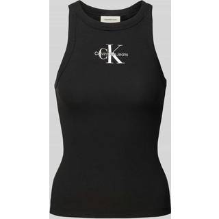 Slim Ribbed Monogram Tank Top - Black - XXXL