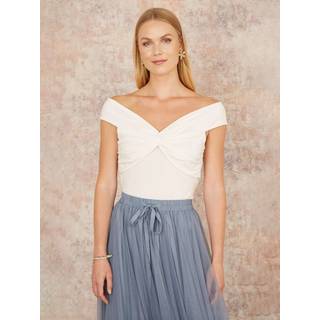 Yumi Jersey Bardot 100% bomuldstop med knudedetaljeEU 40 (UK 12)