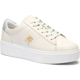 Leather Platform Court Trainers