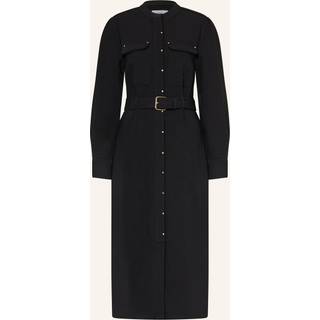 Reiss Reiss Black Isla Twill Belted Shirt Dress
