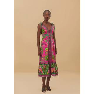 Farm Rio Ana Tapestry Pink cotton midi dress - pink - L