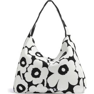 Marimekko Unikko Knitted Hobo bag sort/hvid