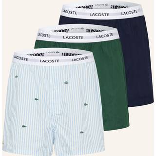 LACOSTE Herren Boxershorts blau,grün Reine Baumwolle Gemustert,Gestreift