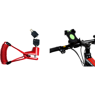 Lås og mobilholder til cykel og løbehjul i rustfrit stål