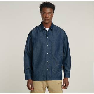 Long Pocket Boxy Fit Shirt - Dark blue - Men