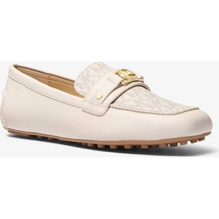MK Mandy Leather and Signature Logo Moccasin Loafer - Natural - Michael Kors - EU 40
