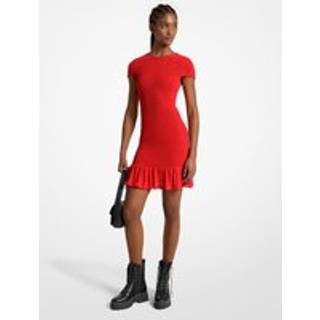 MK Smocked Georgette Mini Dress - Red - Michael Kors