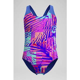 Girls' Digital Printed Splashback Swimsuit Pink/Blue