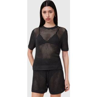 All Saints AllSaints Black Paloma Mesh T-Shirt